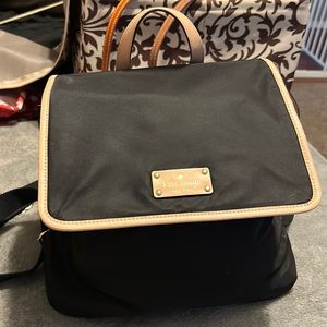 Kate Spade Black Kennedy Park Nylon Leather-Trim Backpack